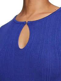 Ribbed Wool Long-Sleeve Top