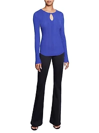 Ribbed Wool Long-Sleeve Top