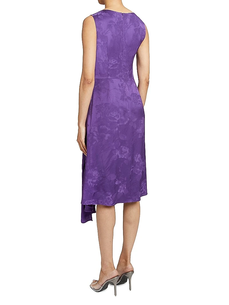 Floral Jacquard Midi-Dress