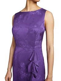 Floral Jacquard Midi-Dress