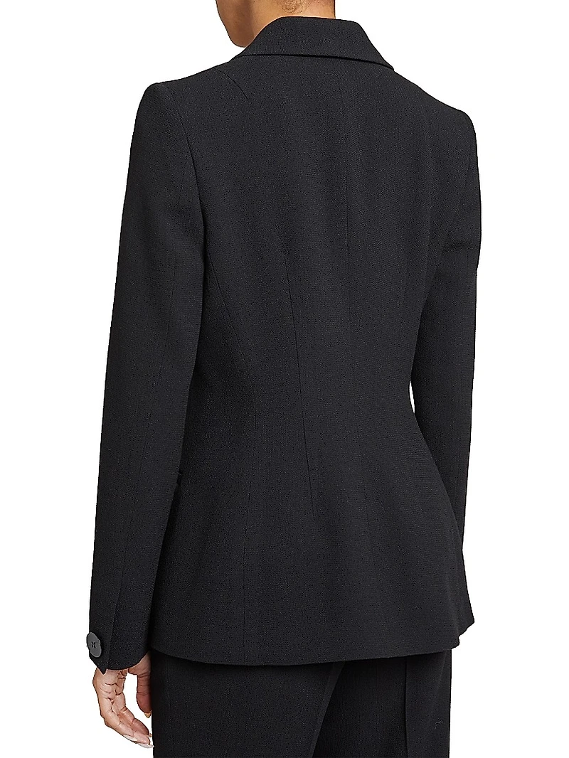 Virgin Wool-Blend Asymmetric Blazer