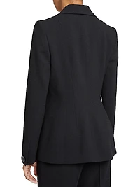 Virgin Wool-Blend Asymmetric Blazer