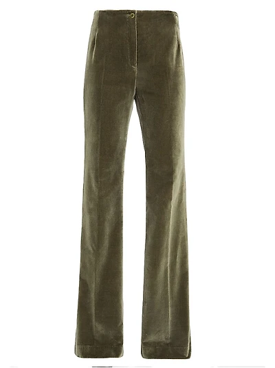 Velvet High-Waist Flared Pants