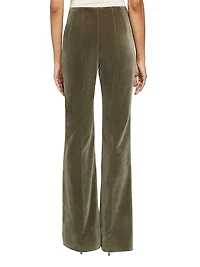 Velvet High-Waist Flared Pants