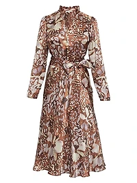 Floral Silk-Blend Charmeuse Dress