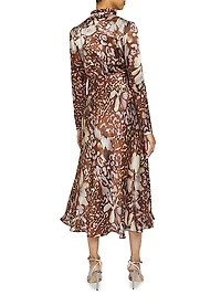 Floral Silk-Blend Charmeuse Dress