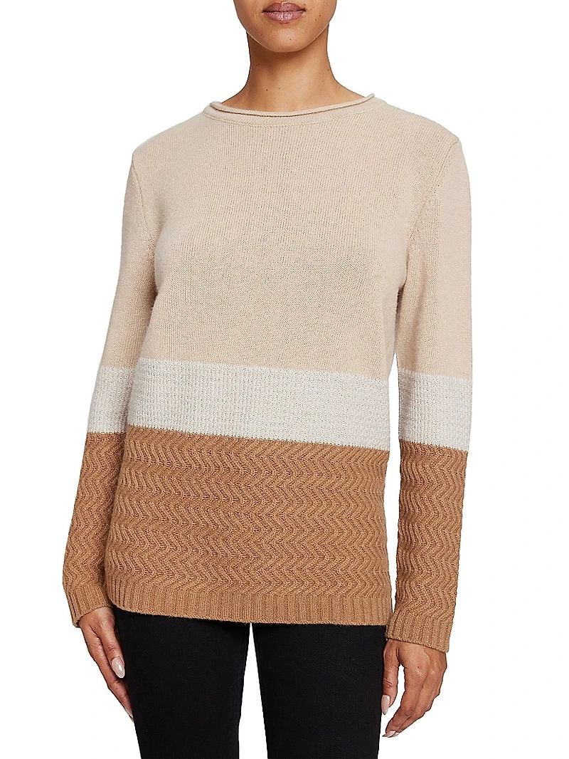 Colorblocked Wool-Blend Sweater