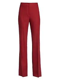 Stretch Wool Flared-Leg Pants
