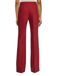 Stretch Wool Flared-Leg Pants