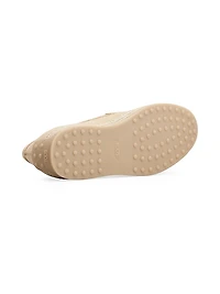 Monogrammed Suede Slip-On Loafers