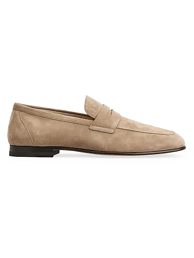 Logo-Detailed Suede Loafers