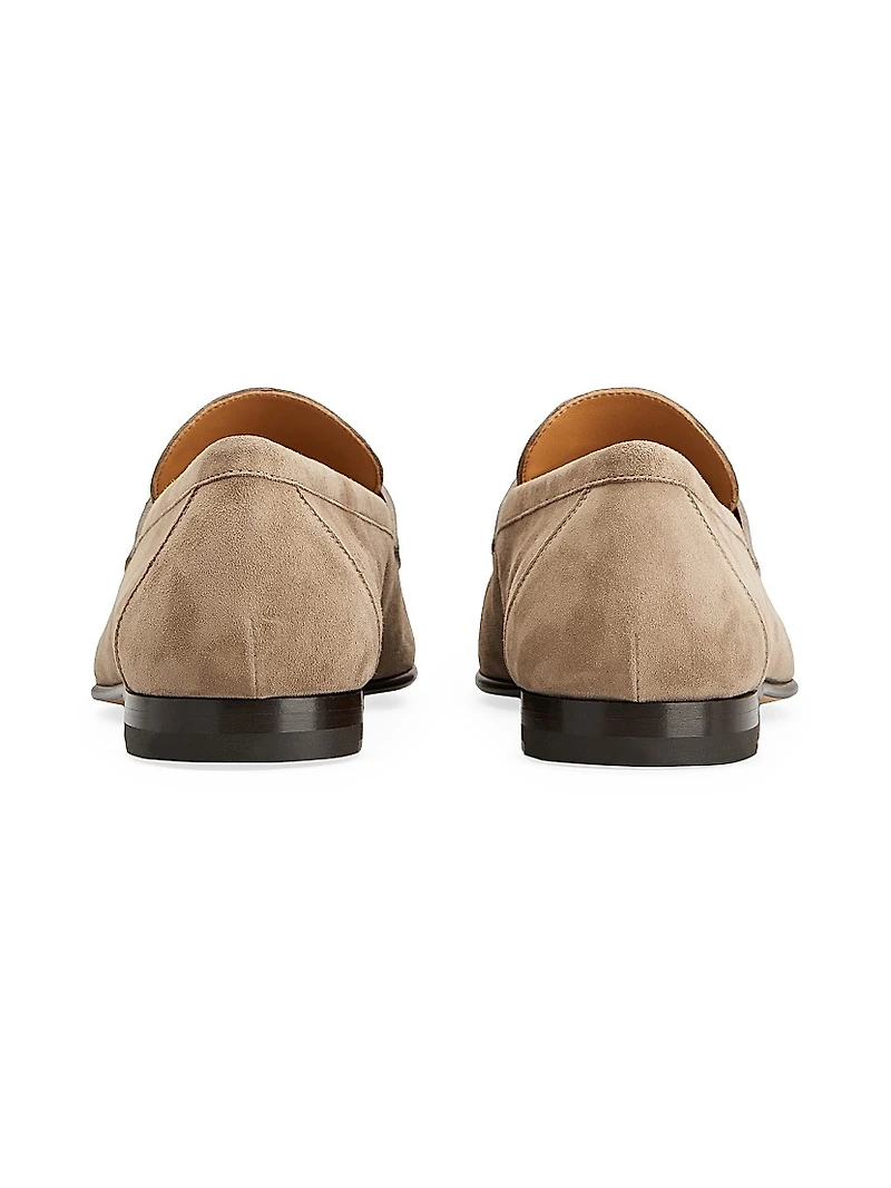 Logo-Detailed Suede Loafers