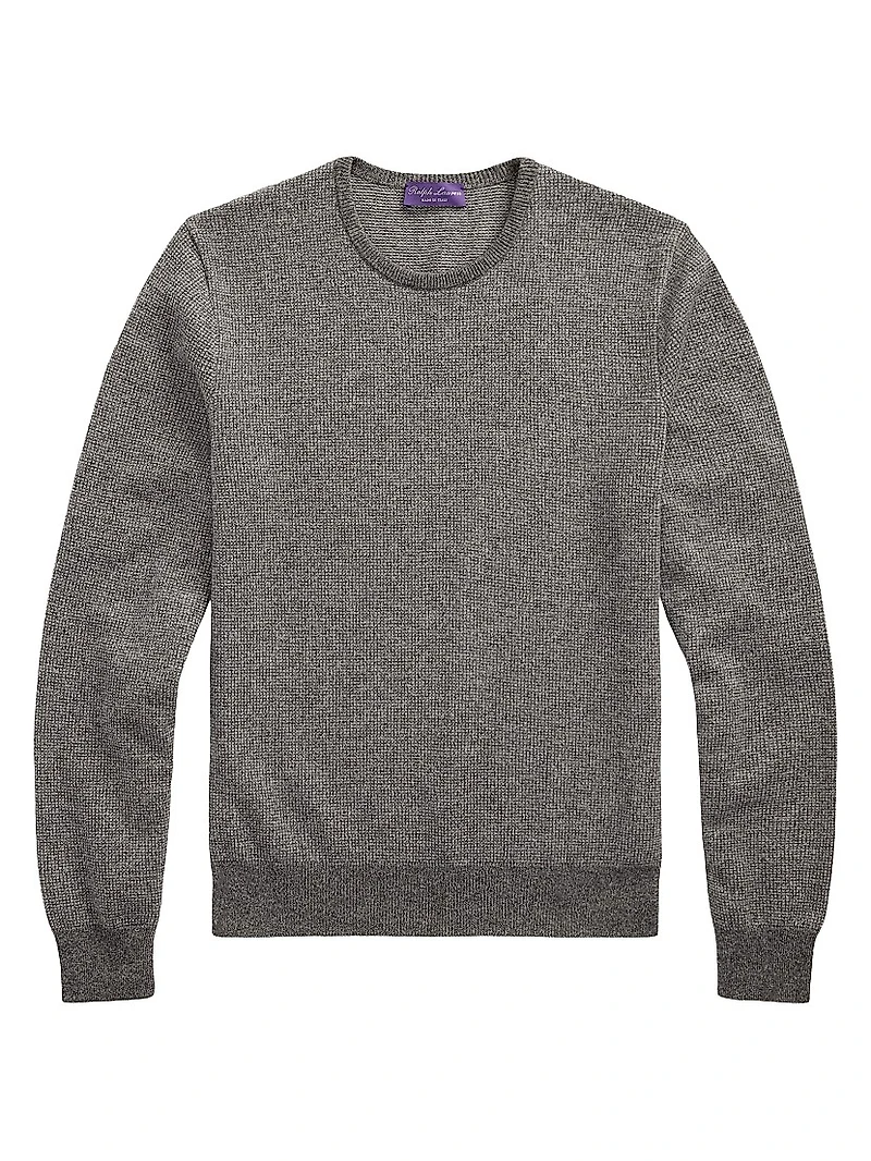 Birdseye Jacquard-Knit Cashmere Sweater