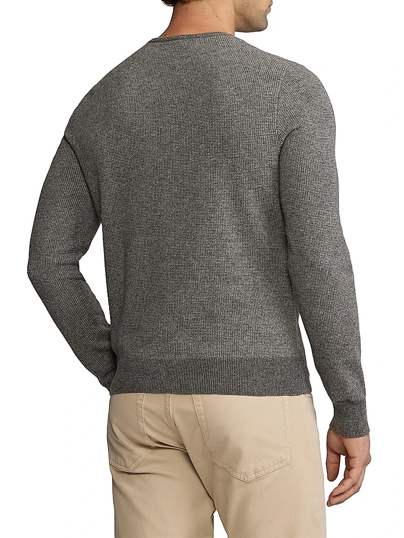 Birdseye Jacquard-Knit Cashmere Sweater