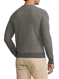Birdseye Jacquard-Knit Cashmere Sweater