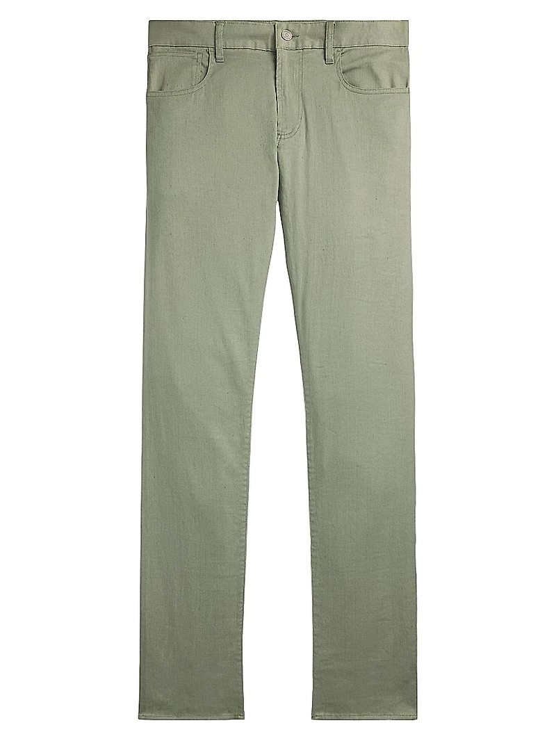Slim-Fit Stretch Linen-Cotton Jeans