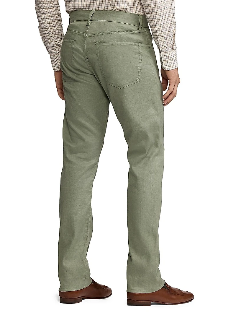 Slim-Fit Stretch Linen-Cotton Jeans