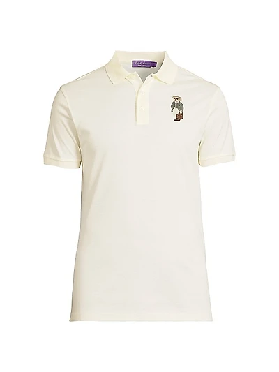 Custom-Slim-Fit Polo Bear Piqué Polo Shirt