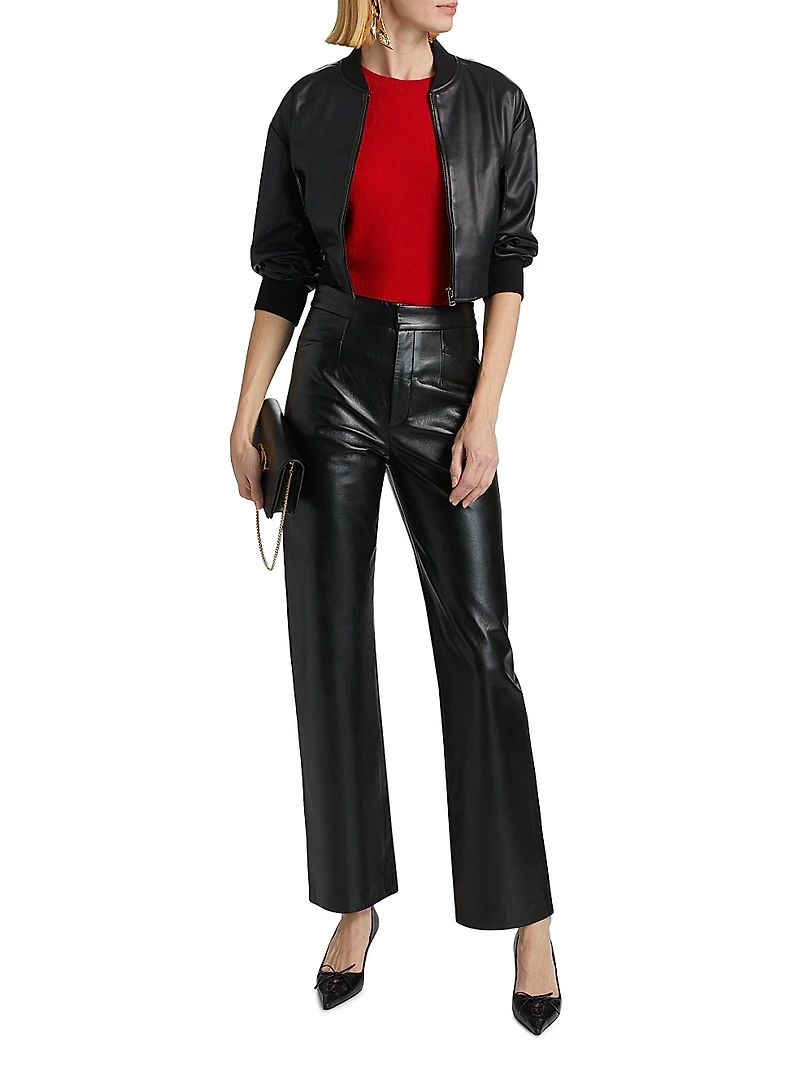 Imani Leather-Blend Pants