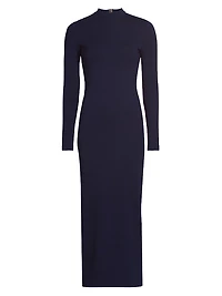 Mirella Knit Mock Turtleneck Maxi Dress