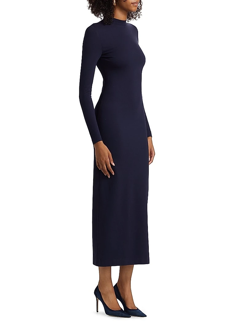 Mirella Knit Mock Turtleneck Maxi Dress