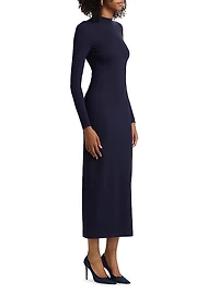 Mirella Knit Mock Turtleneck Maxi Dress