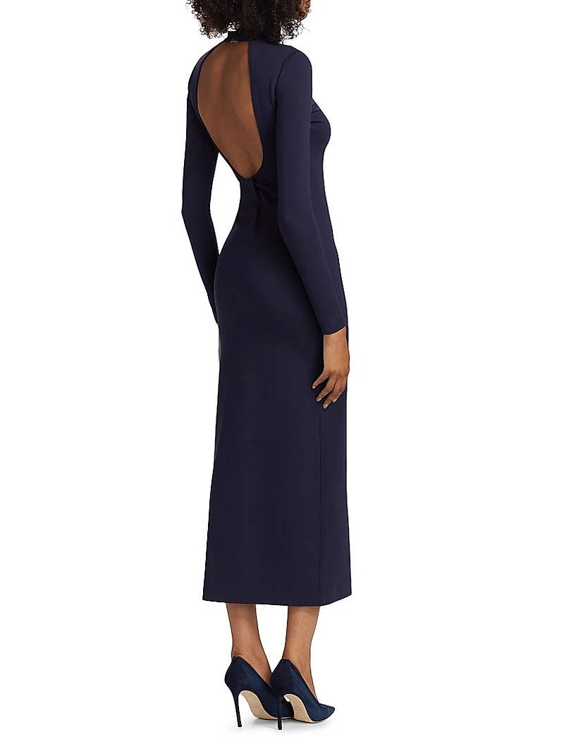 Mirella Knit Mock Turtleneck Maxi Dress
