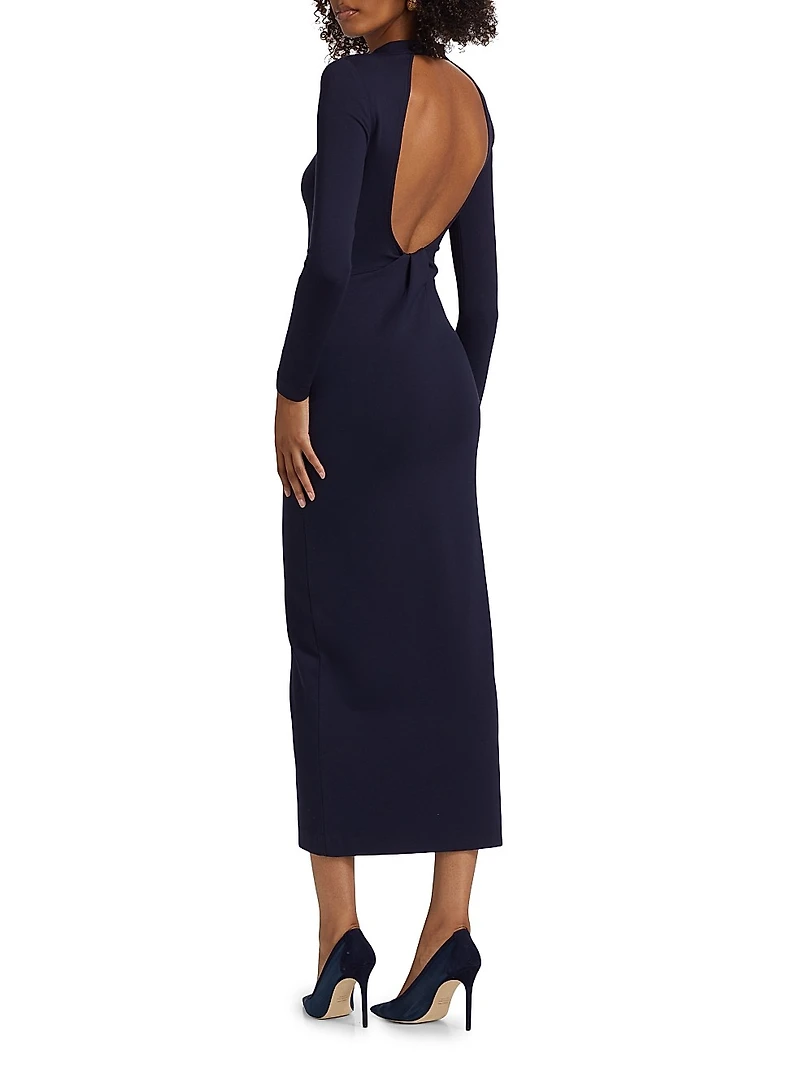 Mirella Knit Mock Turtleneck Maxi Dress