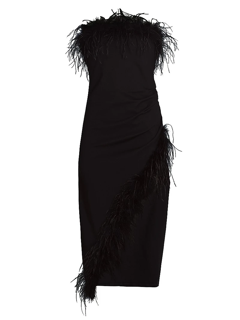 Freya Feather Strapless Dress