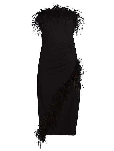 Freya Feather Strapless Dress