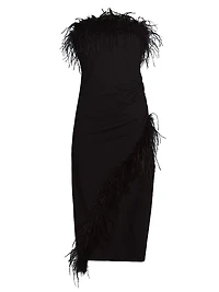 Freya Feather Strapless Dress