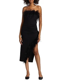Freya Feather Strapless Dress