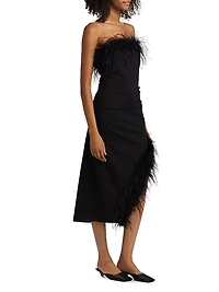 Freya Feather Strapless Dress