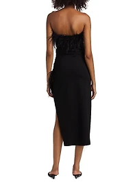 Freya Feather Strapless Dress