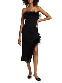 Freya Feather Strapless Dress