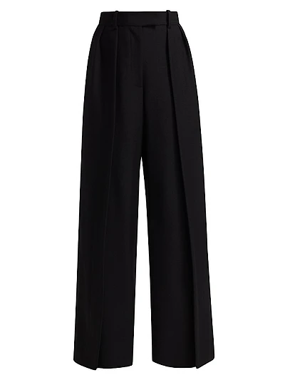 May Wool High-Rise Wide-Leg Pants