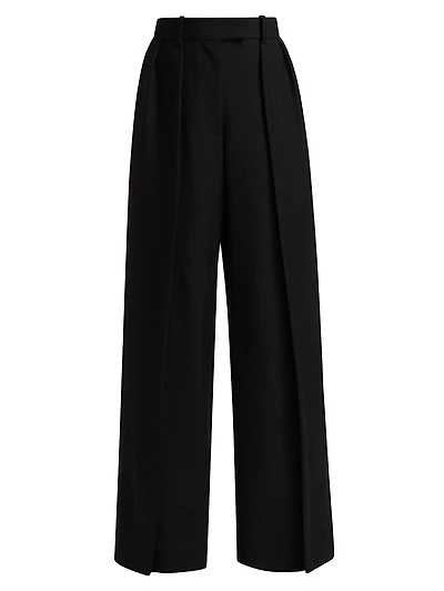 May Wool High-Rise Wide-Leg Pants
