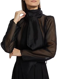 Teddy Silk Tieneck Blouse