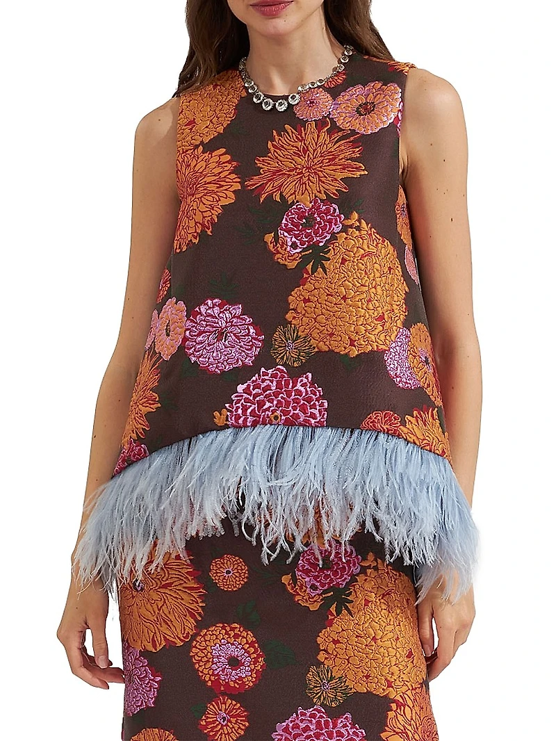 La Scala Top with Feathers