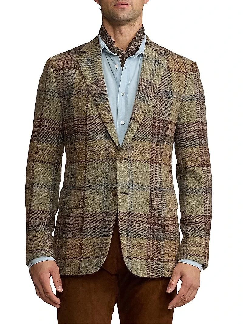 Kent Hand-Tailored Plaid Wool Sportcoat