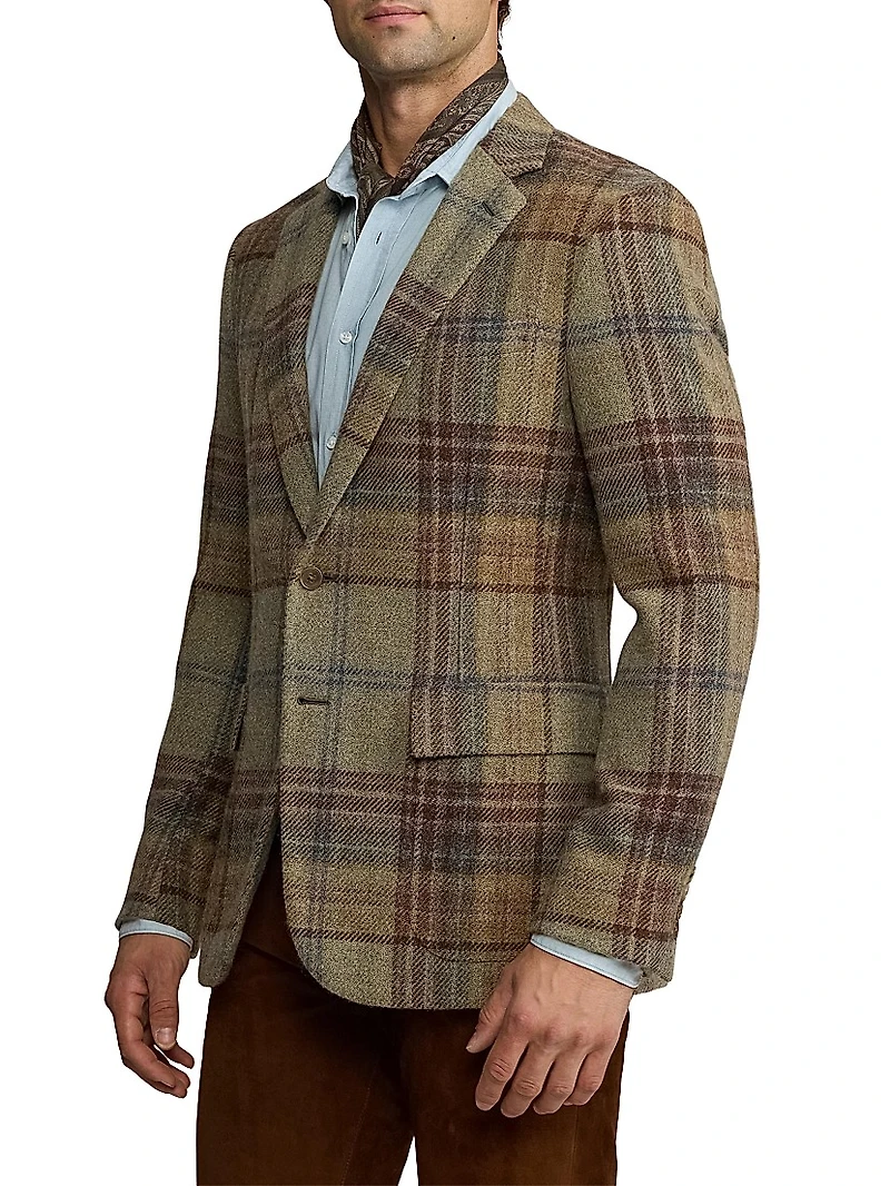 Kent Hand-Tailored Plaid Wool Sportcoat