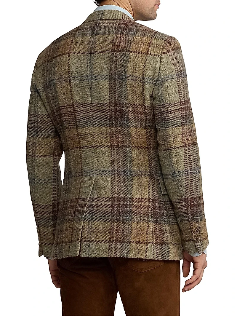Kent Hand-Tailored Plaid Wool Sportcoat