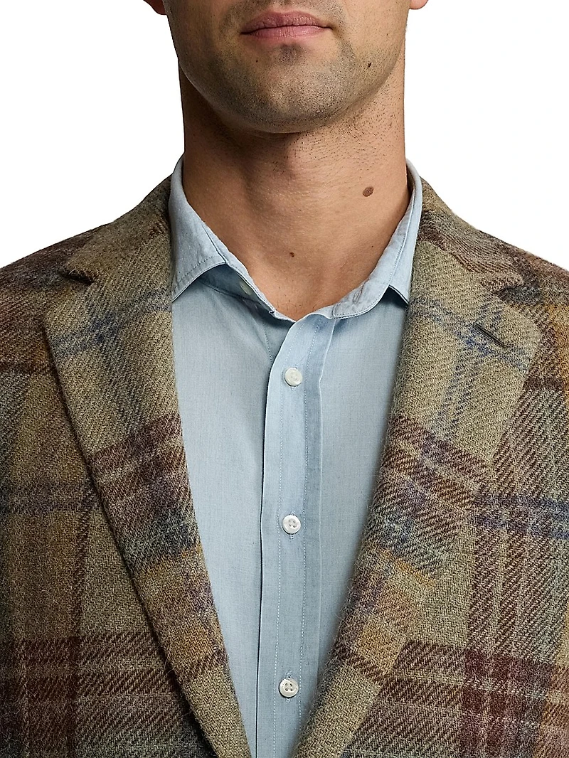 Kent Hand-Tailored Plaid Wool Sportcoat