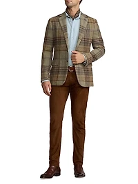 Kent Hand-Tailored Plaid Wool Sportcoat