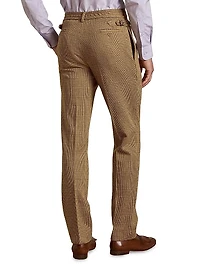 Hand-Tailored Plaid Jersey Suit Trousers