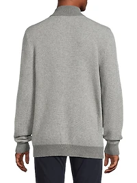 Birdseye Cashmere Quarter-Zip Sweater