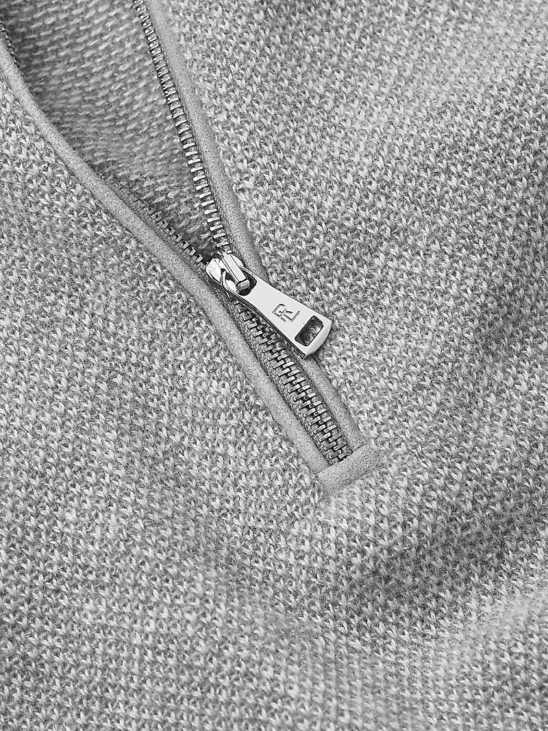 Birdseye Cashmere Quarter-Zip Sweater