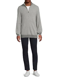 Birdseye Cashmere Quarter-Zip Sweater