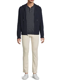 Wool-Cashmere Hooded Full-Zip Sweater