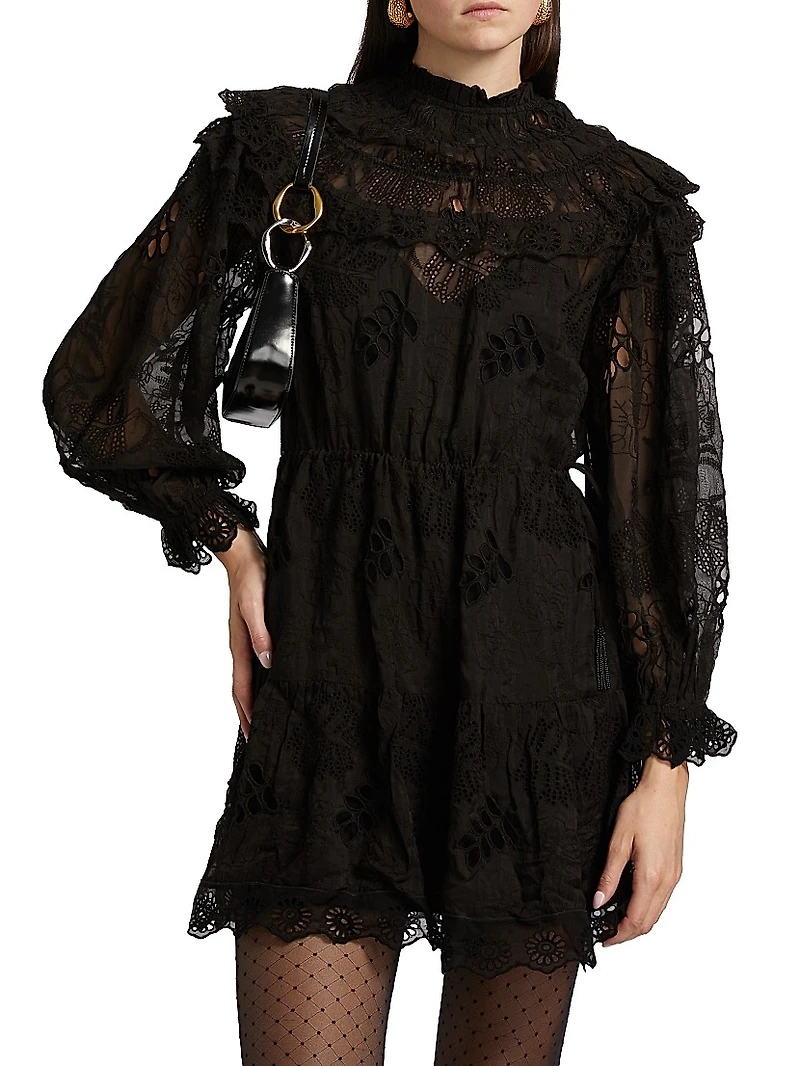 Flowered Organza Minidress